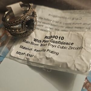 Elegant Black Onyx and Silver Ring